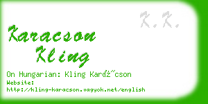 karacson kling business card